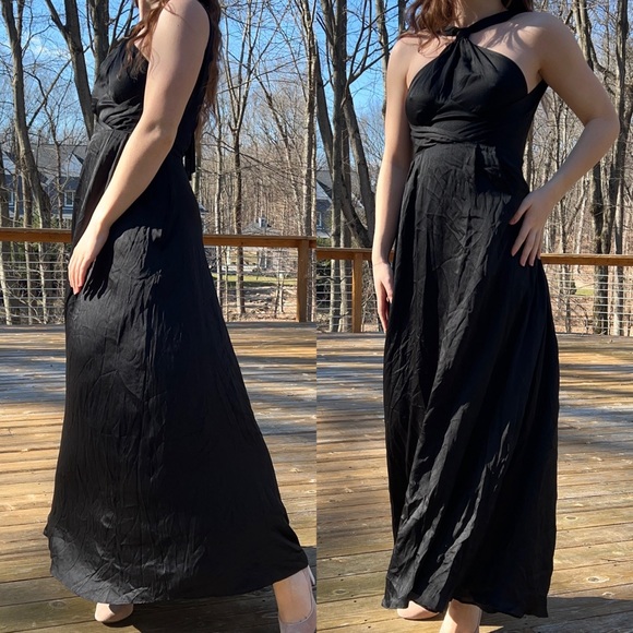 NWT Silk Banana Republic Halter Maxi Formal Dress - Picture 4 of 9
